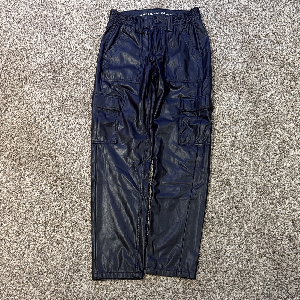 American Eagle Outfitters womens Dark Brown leather Cargo Pants